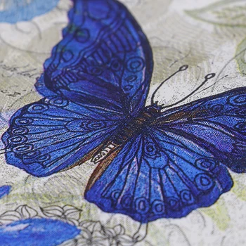 20pcs/Krepšys mėlynas drugelis nosinė, dekupažas Derliaus vystyklų popierius, 2 sluoksnių audinio vestuves X-mas servetėlės dekoras