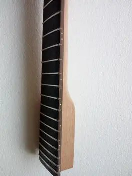 24 nervintis nebaigtas elektrinės gitaros kaklo raudonmedžio pagamintas & rose medienos fingerboard