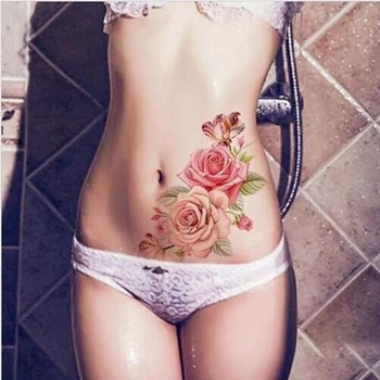 24 Spalvos, Dirbtinės Gėlės Tatuiruotės Lipdukai 