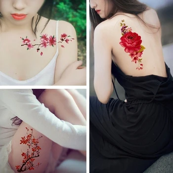 24 Spalvos, Dirbtinės Gėlės Tatuiruotės Lipdukai 