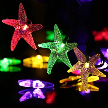 2M 20 LED String Žibintai su baterijomis, Jūros Žvaigždės Formos vidaus ir lauko Naudojami Kalėdų,Pobūvių,Vestuvių,Naujųjų Metų Dekoracijos