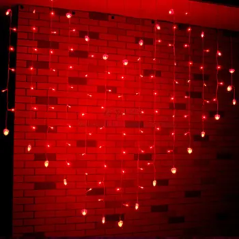 2M x 1,5 m, Širdies pakabukas Širdies Formos LED String Atostogų Šviesos Kalėdų Vestuvių Dekoravimo Užuolaidų žibintai