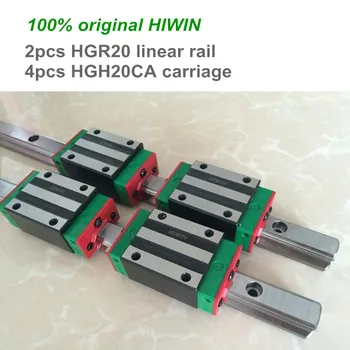 2vnt HIWIN linijinės vadovas geležinkelių HGR20 650 700 750 800mm su 4pcs HIWIN HGH20CA / HGW20CA už CNC dalys