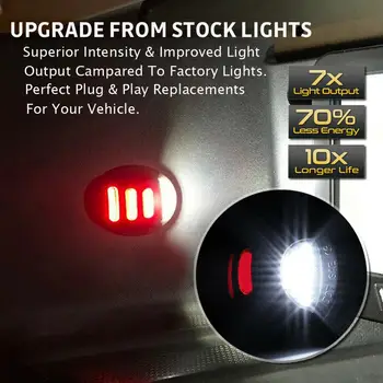 2vnt/komplektas RAUDONA SMD LED Vamzdžių Licenciją Plokštelės Žymekliu Šviesos Lempa 1999-2016 Ford F150 F250 F350