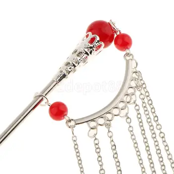 2vnt Senovės Kinų Cosplay Dramos Plaukų Stick Pin Kutas Bell Granulių Womens