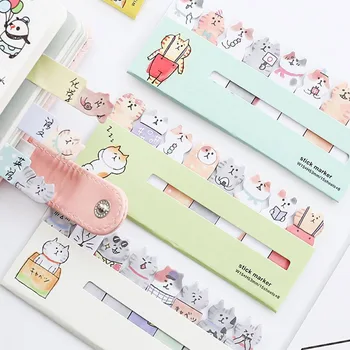 2x Cute Kačių Memo Pad Mini Indeksas Lipdukas N Kartų Sticky Notes Kawaii Kanceliarinės prekės 