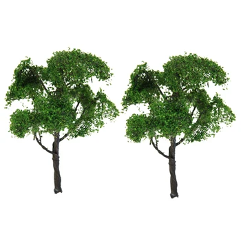 2x Dažytos Guoba Modelis Medžio 12cm/4.72 colių 1:75 HO už Diorama Kraštovaizdžio Statyti