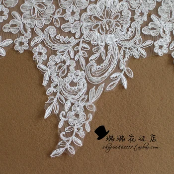 2yards Aukštos klasės geros kokybės off baltas laidas siuvinėjimo elegantiškas nėrinių apdaila vakare/vestuvių suknelė aksesuarai, nėriniai 21cm