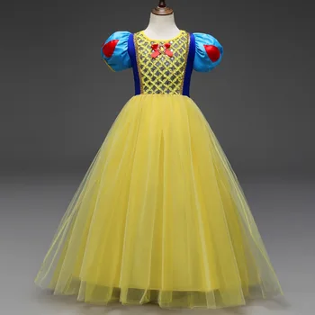 3-10 metų Vaikams princesė snieguolė Pompom rankovėmis suknelė princesė Maxi suknelė, Kostiumas šalis suknelė Nemokamas Pristatymas DR19035