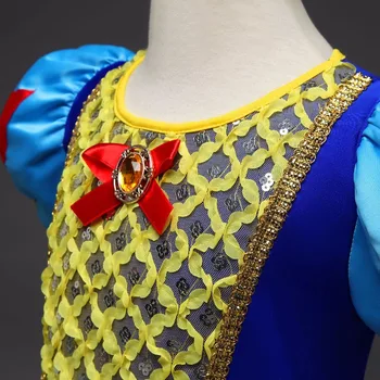 3-10 metų Vaikams princesė snieguolė Pompom rankovėmis suknelė princesė Maxi suknelė, Kostiumas šalis suknelė Nemokamas Pristatymas DR19035