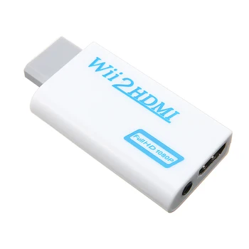 3.5 mm Full HD 1080P Wii HDMI Kabelis Adapteris Keitiklis Wii2HDMI Konverteris Audio KOMPIUTERIO Ekrano Priedai