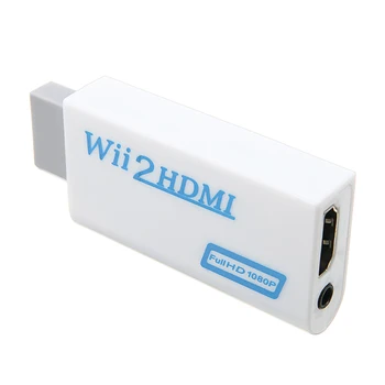 3.5 mm Full HD 1080P Wii HDMI Kabelis Adapteris Keitiklis Wii2HDMI Konverteris Audio KOMPIUTERIO Ekrano Priedai