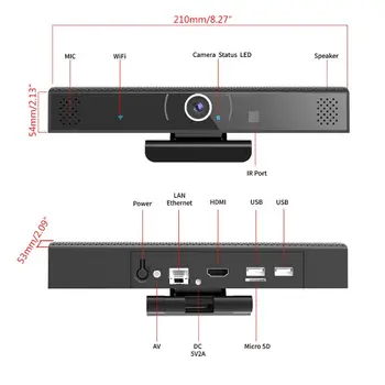 3-in-1 1080P Kamera HDWeb Kamera, Built-in Speaker and Microphone USB Kištukas K1AB