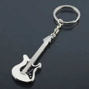 30#1 VNT Naujo Dizaino Mini Mados Miela Gitara, Smuikas Metalo paketų prižiūrėtojų raktinę Žavesio Muzikos Keychain Kūrybos Dovanos, didmeninė