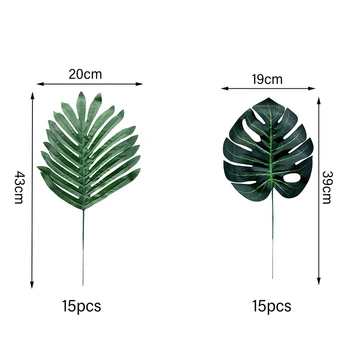 30 Vnt 2 Rūšių Didelių Dirbtinių Palmių Lapų Dirbtiniais Tropinių Augalų Lapai Monstera Lapai Lapai Havajų Luau Šalis Džiunglių Bea