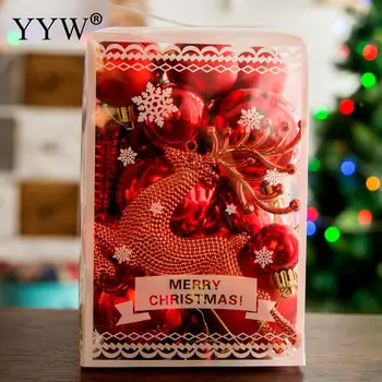 30pcs/Box Kalėdų Gimdymo Apdaila Plastikinių Kamuoliukų Medžio Namų Puošyba, Noel Prekių Kalėdos Kalėdų Pakabukas Naujųjų Metų Dovanos Navidad
