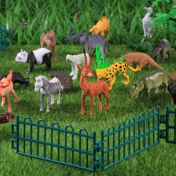 32 Vnt Animacinių filmų Gyvūnų Tvora Mini Laukinių Gyvūnų, Modelių, Žaislų Rinkinys Džiunglių Gyvūnų figūrų Rinkinys Vaikams Berniukams ir Mergaitėms, Vaikams