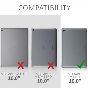 360 Sukasi Atveju, Huawei Mediapad M5 Lite 10 BAH2-W19/L09/W09 10.1 Tablet Stand Padengti Huawei M5 lite 10 Atveju + Filmas Pen