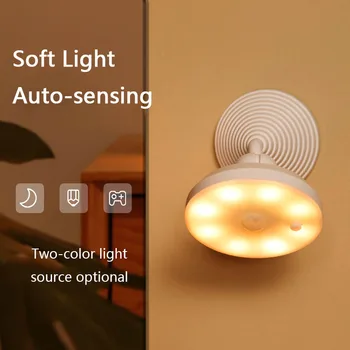 360° Besisukančio Kūno Jutiklis Šviesos USB Įkrovimo Kabineto Lempa LED Naktį, Šviesos, Judesio Jutiklis Šviesos Sienos Lempos Avarinės Šviesos