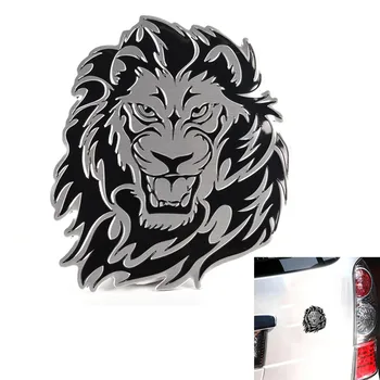 3D Automobilių Aliuminio Lydinio Lipdukas Asmenybės Liūtas Auto Logotipas Ženklelis Emblema Uodega Lipdukas (L*W):8cm*7cm