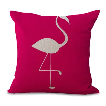 3d Flamingo Atogrąžų Medvilnės ir Lino Mesti Pagalvę Pagalvėlė Padengti Automobilio Namų Puošybai Sofa Dekoras Dekoratyvinis Užvalkalas Kvadratinių 45