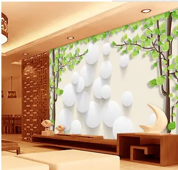 3D Fonas sienos medis, circle tapetai kambarį, langą sienų apmušalai Namų Puošybai