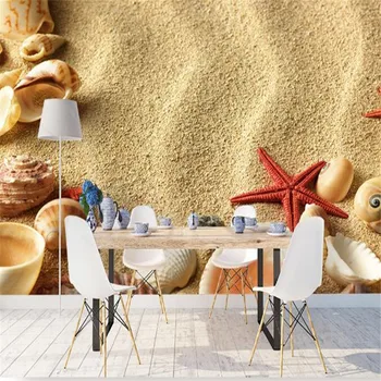 3D Foto Freskos Paplūdimio Stiliaus Vaikams Tapetai Žvaigždė Myli TELEVIZIJOS Sienos Fonas už Sienos 3D Šiaurės gamtinio Kraštovaizdžio