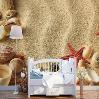 3D Foto Freskos Paplūdimio Stiliaus Vaikams Tapetai Žvaigždė Myli TELEVIZIJOS Sienos Fonas už Sienos 3D Šiaurės gamtinio Kraštovaizdžio
