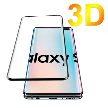 3D Grūdintas Stiklas Samsung S10 Plius Screen Protector, Stiklo Samsung Galaxy note 9 8 S 10 S10e S8 S9 S7 S6 Lenktas Dangtis