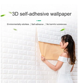 3D Sieninės Lipdukai Kambarį 3D Plytų Tapetai, Vaikų Kambarys, Miegamajame Namų Dekoro 3D Sienų Dangos lipni Tapetai