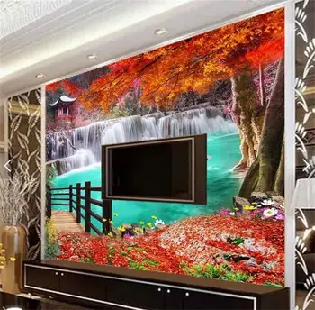 3d tapetai, foto tapetai užsakymą kambarį freskos medžio krioklys dekoracijos tapybos sofa-lova, TV foną sienos 3d