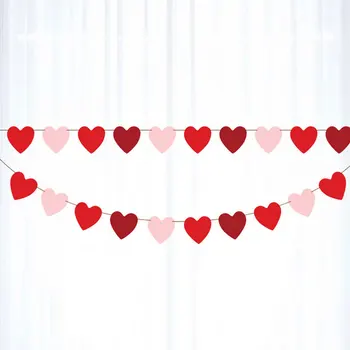 3PCS Širdies Reklama Širdies Kabo Vėliavos Manė, Reklama Girliandą Valentino Diena Papuošalai Šalies Kambarį Apdailos Kalėdinė Dekoracija