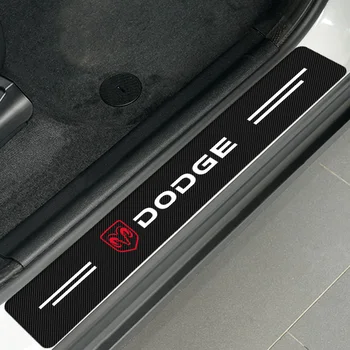 4pcs Anglies Pluošto Lipdukas Automobilio Logotipas Durų Slenksčio Raštas Lipdukas Dodge Challenger RAM 1500 Įkroviklis Avenger Kalibro Nitro