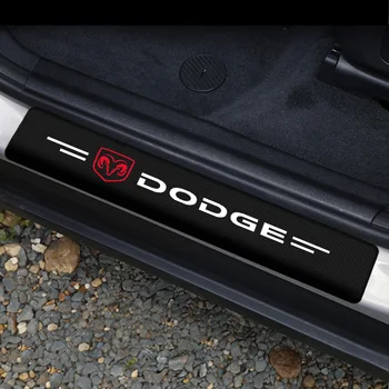 4pcs Anglies Pluošto Lipdukas Automobilio Logotipas Durų Slenksčio Raštas Lipdukas Dodge Challenger RAM 1500 Įkroviklis Avenger Kalibro Nitro