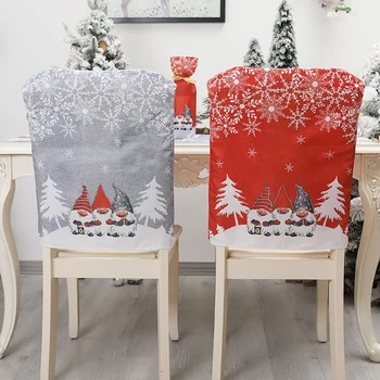 4pcs Kalėdų Valgomasis Kėdės, Užvalkalai Galinį Dangtelį Gnome švedijos Tomte Apdailos GXMA