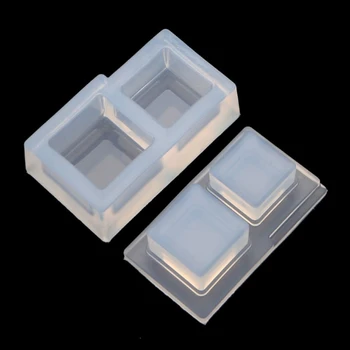 4Pcs UV Dervos 3D Tuščiaviduriai Geometrinis Aikštėje Pakabukas Silikono Formos, Tuščiaviduriai Dreni Kubinių Dervos Liejimo Formų Meno Amatų Įrankis