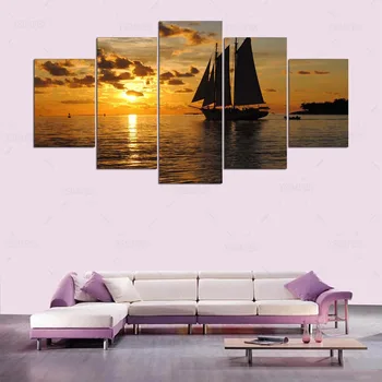5 skydelis HD spausdinti tapybos key west sunset drobės namų dekoro sienos meno nuotrauką kambarį kn-202