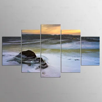 5 skydelis Modernus Gražus saulėlydis hd Menas spausdinti drobė menas sienos įrėminti paveikslai gyvenimo kambario sienos nuotrauka ny-1029