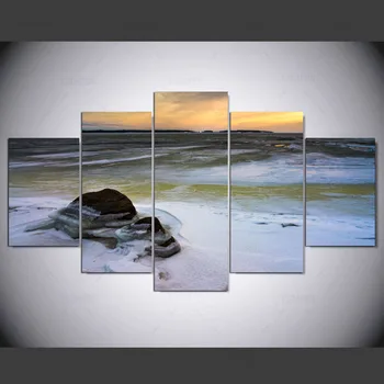 5 skydelis Modernus Gražus saulėlydis hd Menas spausdinti drobė menas sienos įrėminti paveikslai gyvenimo kambario sienos nuotrauka ny-1029