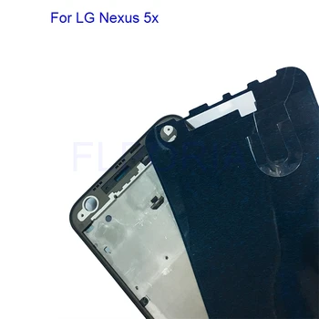 5 Vnt / daug Naujas LG Nexus 5X Black Viduryje Rėmas Priekinis Korpuso Dangtis LCD Faceplate Bezel atsarginės dalys