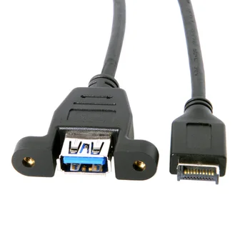 50cm Panel Mount Tipas USB 3.1 Priekinis Skydelis Antraštės USB 3.0 Tipo Moterų ilgiklis
