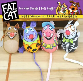 50PCS/DAUG Didmeninės Pet Produkto Fatcat Pet Žaislas Drobės Žaislas Riebalų Kačių Žaislas Su Catmint Katžolių Spalvinga Pelės Juokingas