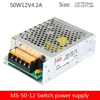 50W mažas dydis, LED impulsinis maitinimo šaltinis MS-50-12V4.2A stebėsenos koja maitinimo stabilus maitinimo transformatorius