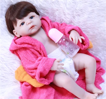 55cm Full Body Silikono Reborn Baby Lėlės, Žaislai Žaisti Namuose Naujagimis berniukas/mergaitė mados saugus lėlės vaikams gimtadienio siurprizas žaislai