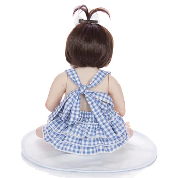 55cm vinilo silikono bebe mergina lėlės reborn mėlyna mielas triušis kostiumas nekilnojamojo kūdikių suteikia vaikams geriausia Kalėdų dovana vonios žaislas