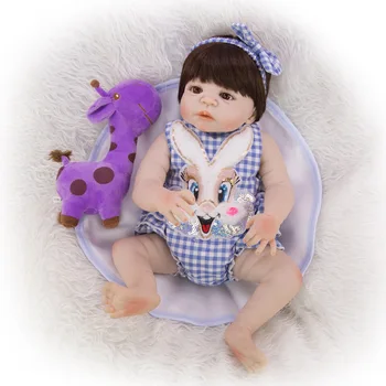 55cm vinilo silikono bebe mergina lėlės reborn mėlyna mielas triušis kostiumas nekilnojamojo kūdikių suteikia vaikams geriausia Kalėdų dovana vonios žaislas