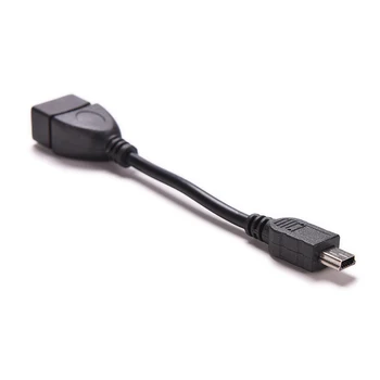 5pin Mini USB Male į USB 2.0, A Tipo Moterų OTG Host Adapteris, Kabelis 10cm Juoda OTG Kabelį Telefoną Planšetiniu kompiuteriu, MP3 MP4 vaizdo Kamera 1PC