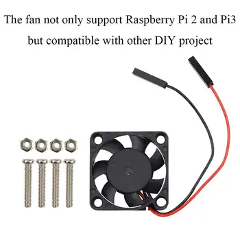5V 3.3 V, 0.2 A, Aušinimo Radiatorius Ventiliatorius Raspberry Pi Model B+ / Raspberry Pi 2/ Raspberry Pi 3 Varžtais, Dalys