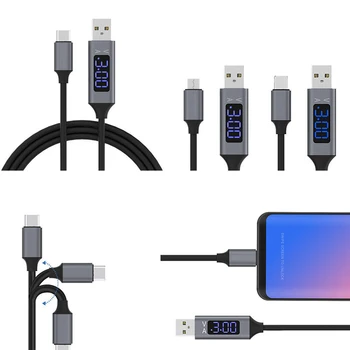 5V 3A Skaitmeninis LCD Ekranas Micro USB Greito Įkrovimo Kabeliai, Įkroviklis, Adapteris, skirtas 