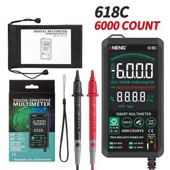 618C Skaitmeninis Multimetras Smart Touch AC DC True RMS Tranzistorius NCV Testeris, Matuoklis
